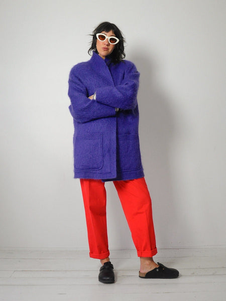 1980's Grape Mohair Oversized Coat