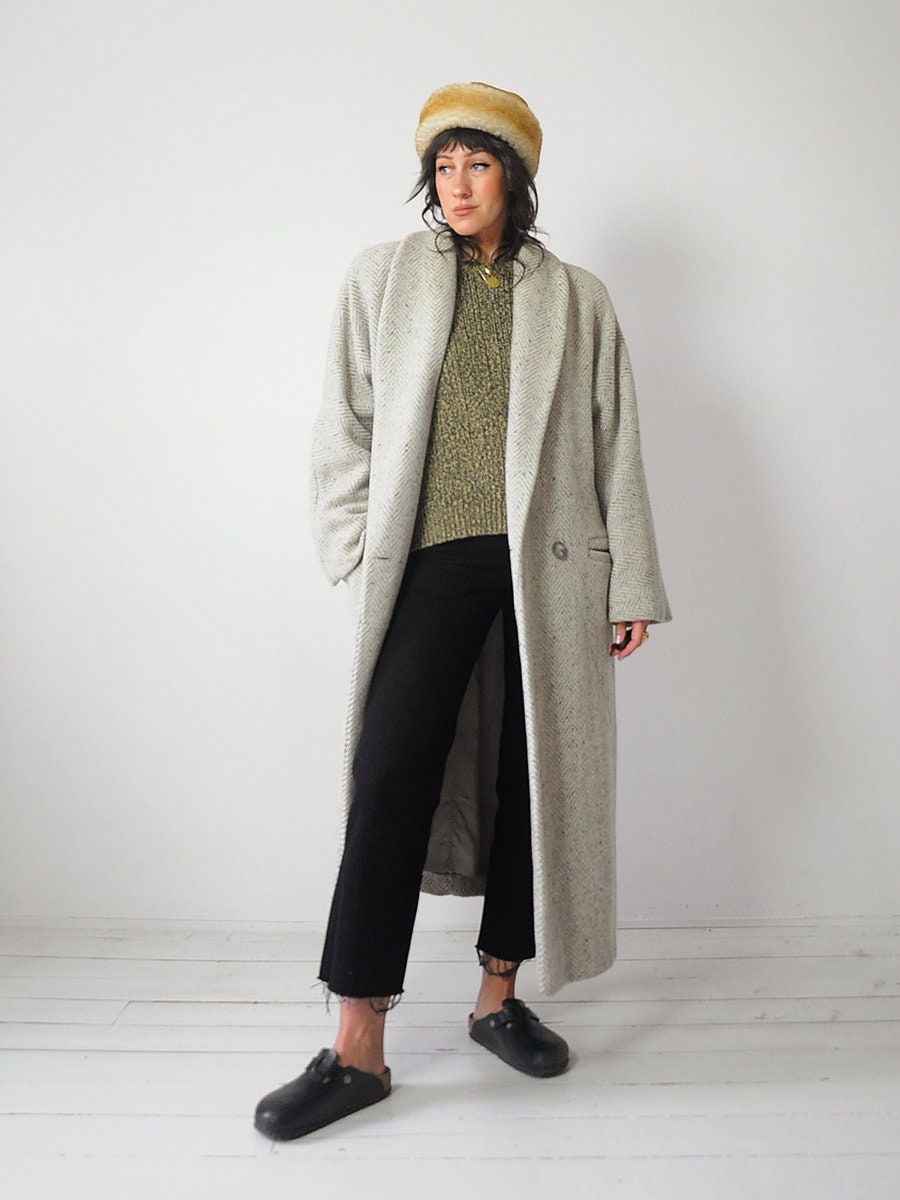 Herringbone Tweed Wool Menswear Coat