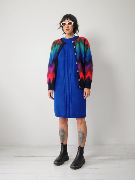 90's Rainbow Mohair Stripe Cardigan