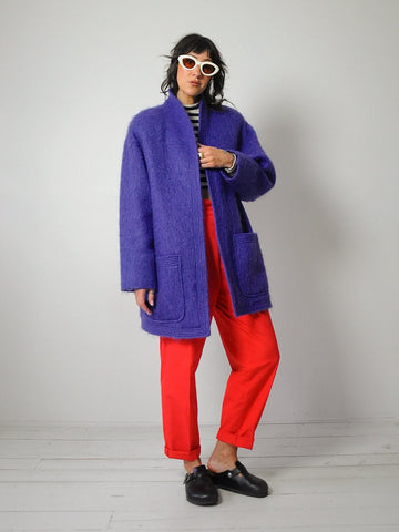 1980's Grape Mohair Oversized Coat