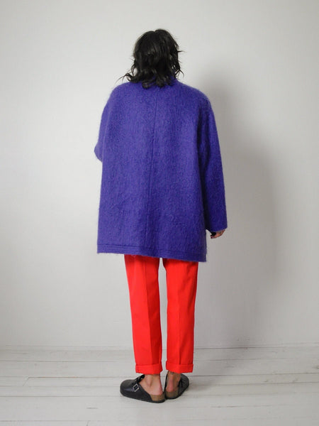 1980's Grape Mohair Oversized Coat