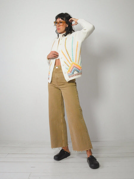 1970's Rainbow Starburst Cardigan