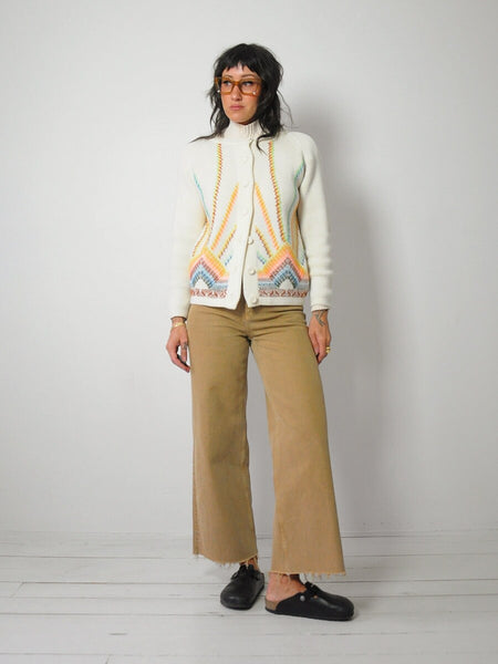 1970's Rainbow Starburst Cardigan